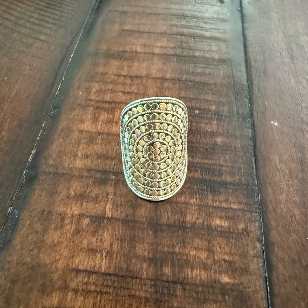 Authentic Anna Beck 18K Gold Plated & Sterling Silver Saddle Ring
